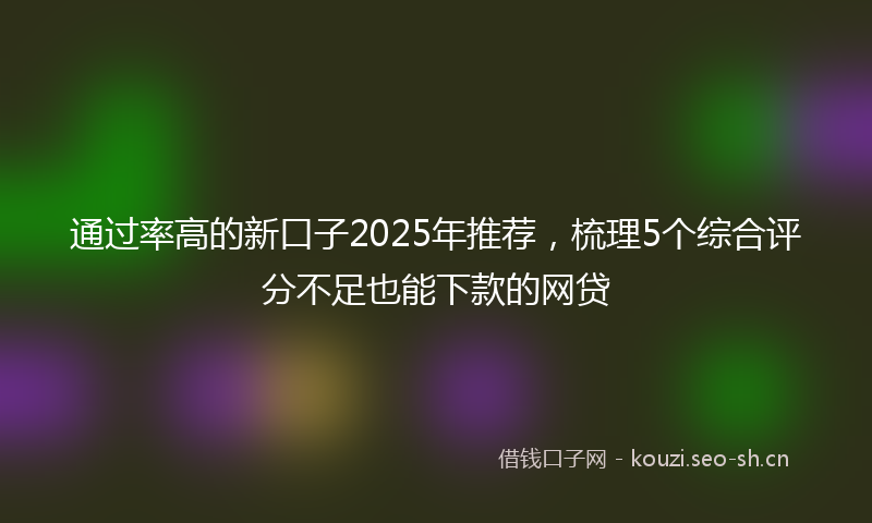 通过率高的新口子2025年推荐，梳理5个综合评分不足也能下款的网贷