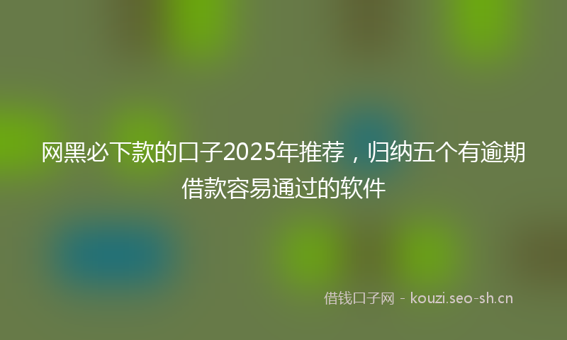 网黑必下款的口子2025年推荐，归纳五个有逾期借款容易通过的软件