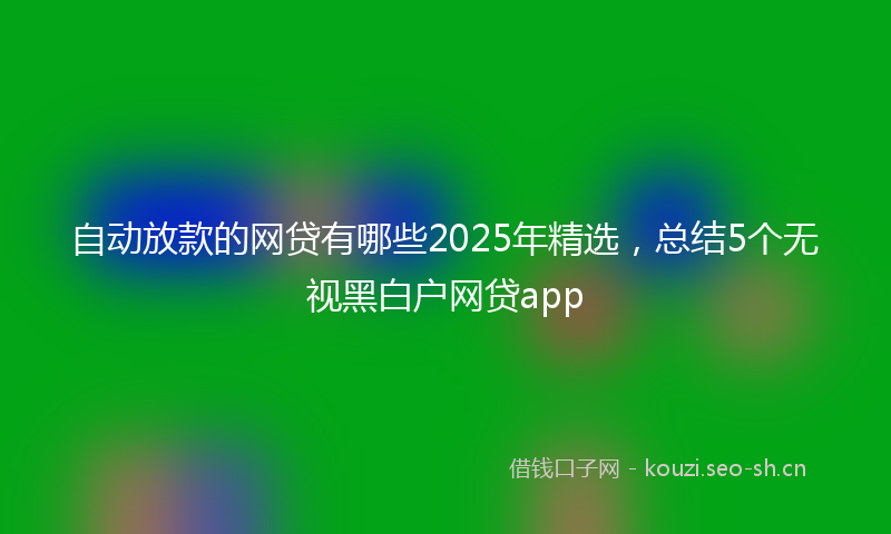 自动放款的网贷有哪些2025年精选，总结5个无视黑白户网贷app