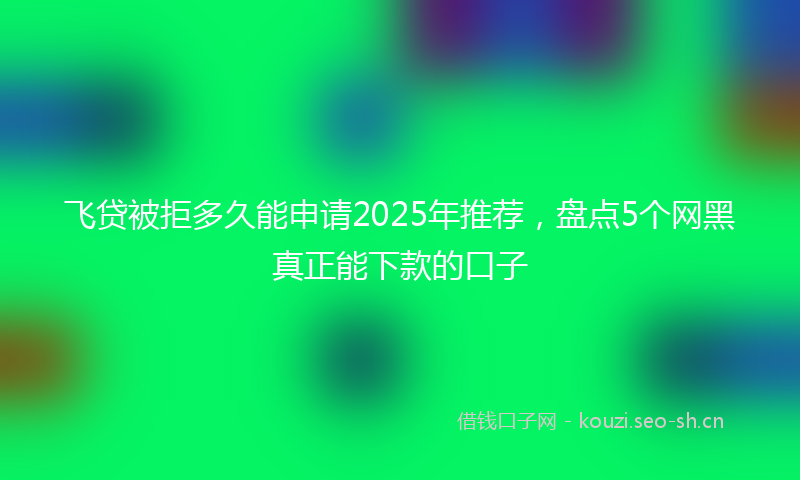 飞贷被拒多久能申请2025年推荐，盘点5个网黑真正能下款的口子
