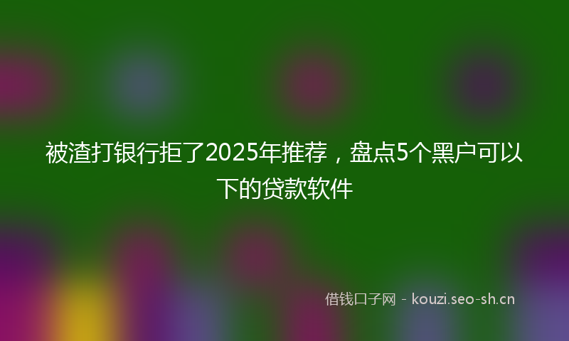 被渣打银行拒了2025年推荐，盘点5个黑户可以下的贷款软件