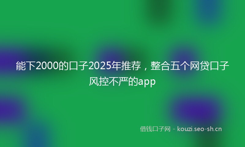 能下2000的口子2025年推荐，整合五个网贷口子风控不严的app