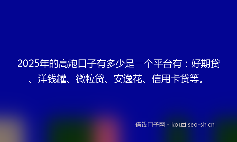 2025年的高炮口子有多少是一个平台有：好期贷、洋钱罐、微粒贷、安逸花、信用卡贷等。