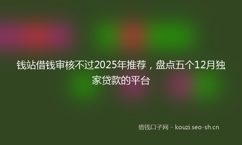 钱站借钱审核不过2025年推荐，盘点五个12月独家贷款的平台