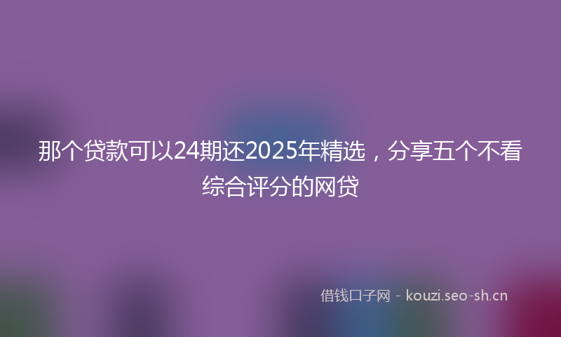 那个贷款可以24期还2025年精选，分享五个不看综合评分的网贷