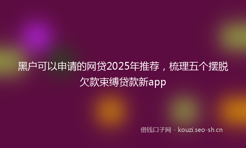 黑户可以申请的网贷2025年推荐，梳理五个摆脱欠款束缚贷款新app