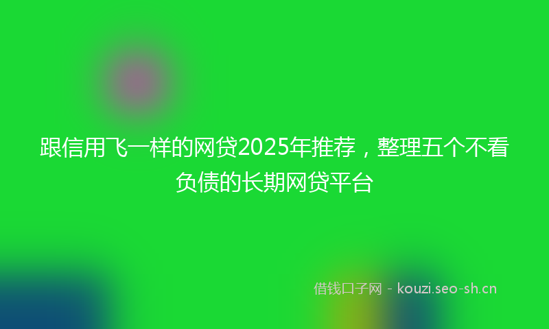 跟信用飞一样的网贷2025年推荐，整理五个不看负债的长期网贷平台