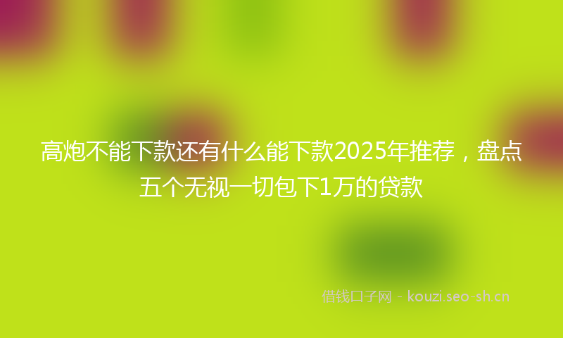 高炮不能下款还有什么能下款2025年推荐，盘点五个无视一切包下1万的贷款