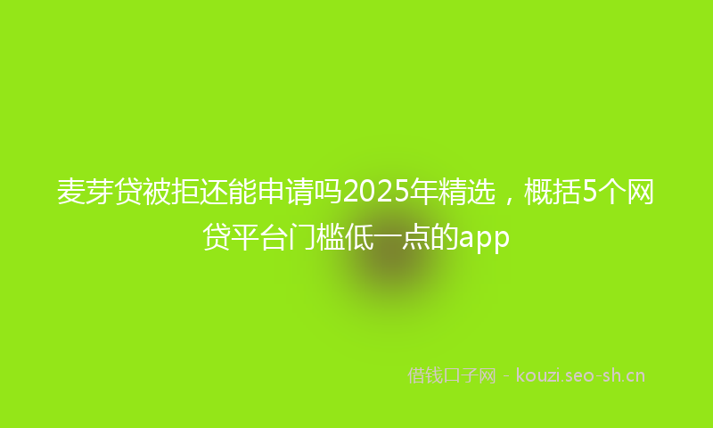 麦芽贷被拒还能申请吗2025年精选，概括5个网贷平台门槛低一点的app