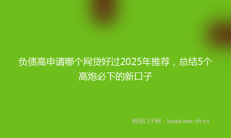 负债高申请哪个网贷好过2025年推荐，总结5个高炮必下的新口子