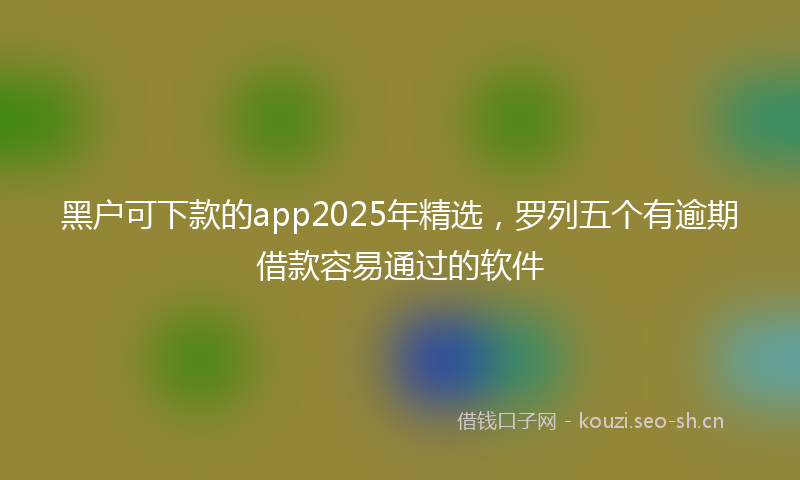 黑户可下款的app2025年精选，罗列五个有逾期借款容易通过的软件