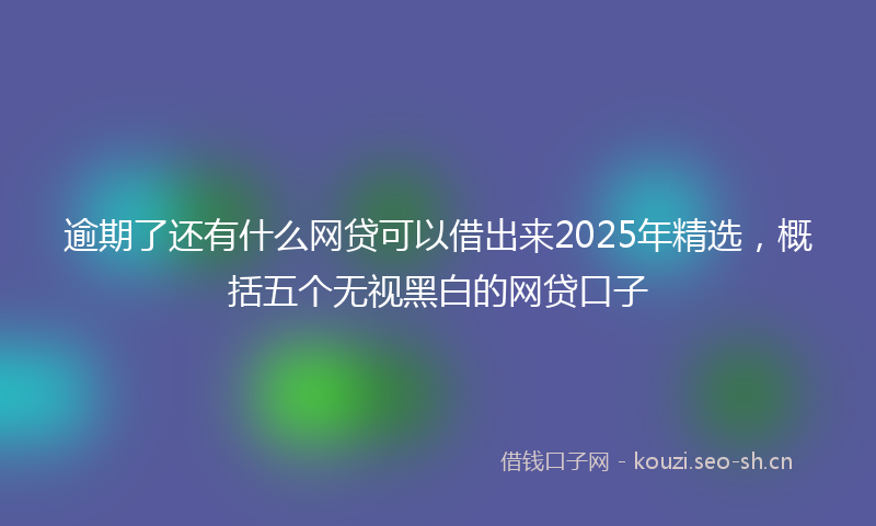 逾期了还有什么网贷可以借出来2025年精选，概括五个无视黑白的网贷口子