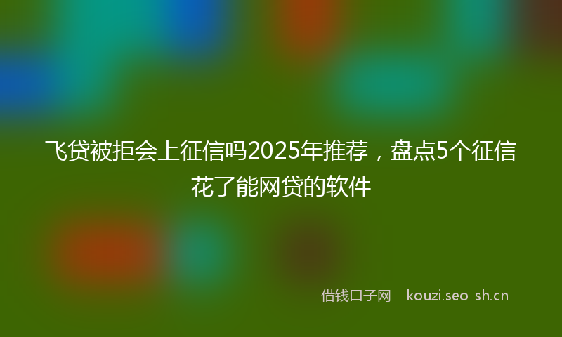 飞贷被拒会上征信吗2025年推荐，盘点5个征信花了能网贷的软件