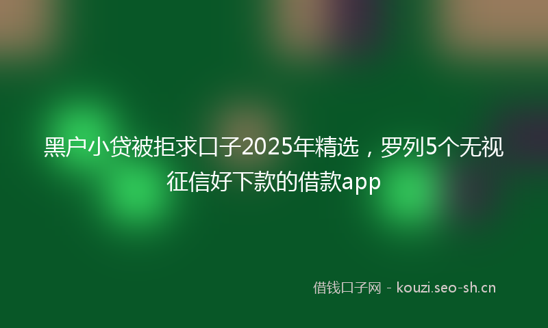 黑户小贷被拒求口子2025年精选，罗列5个无视征信好下款的借款app