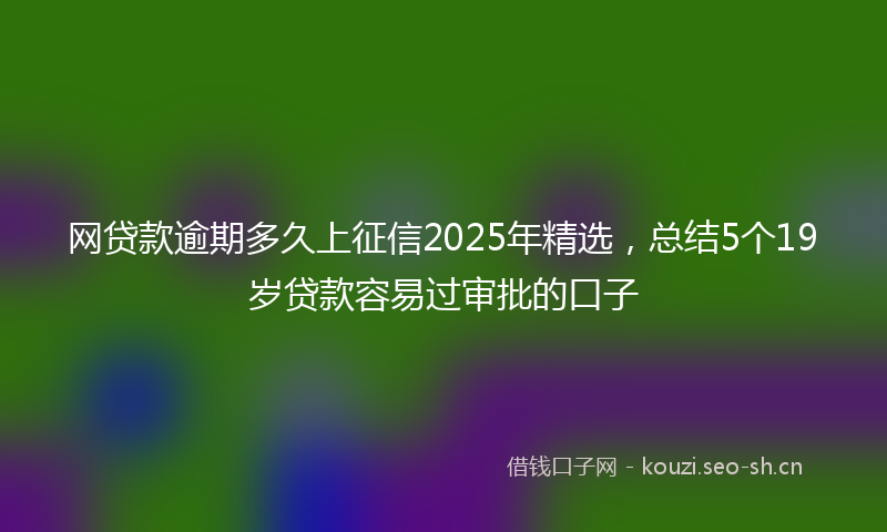 网贷款逾期多久上征信2025年精选，总结5个19岁贷款容易过审批的口子