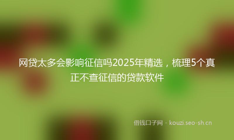 网贷太多会影响征信吗2025年精选，梳理5个真正不查征信的贷款软件