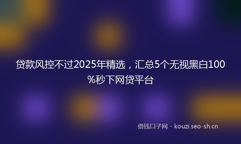 贷款风控不过2025年精选，汇总5个无视黑白100%秒下网贷平台