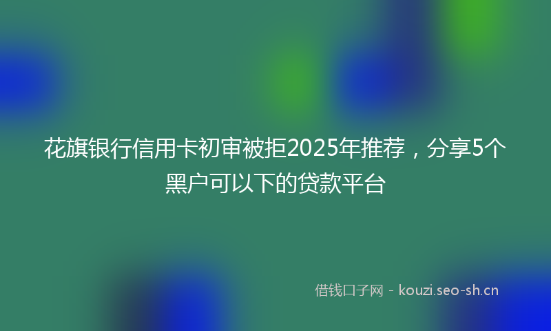 花旗银行信用卡初审被拒2025年推荐，分享5个黑户可以下的贷款平台