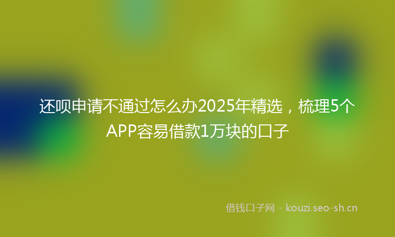 还呗申请不通过怎么办2025年精选，梳理5个APP容易借款1万块的口子