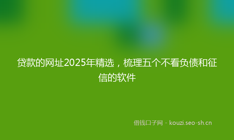 贷款的网址2025年精选，梳理五个不看负债和征信的软件