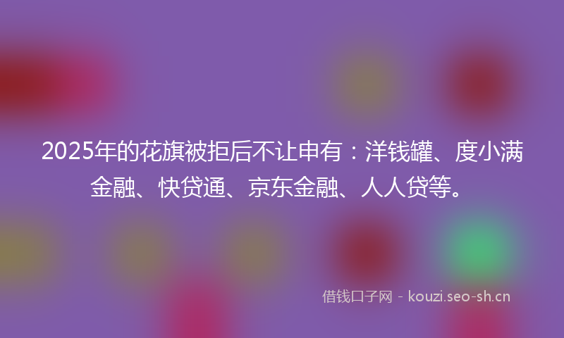 2025年的花旗被拒后不让申有：洋钱罐、度小满金融、快贷通、京东金融、人人贷等。