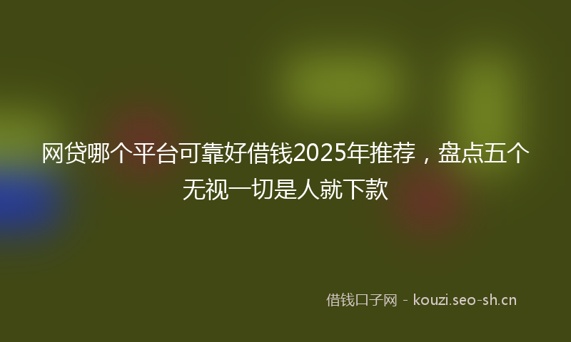 网贷哪个平台可靠好借钱2025年推荐，盘点五个无视一切是人就下款