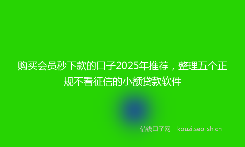 购买会员秒下款的口子2025年推荐，整理五个正规不看征信的小额贷款软件