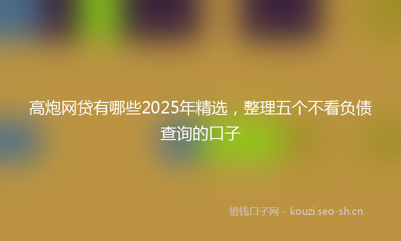 高炮网贷有哪些2025年精选，整理五个不看负债查询的口子