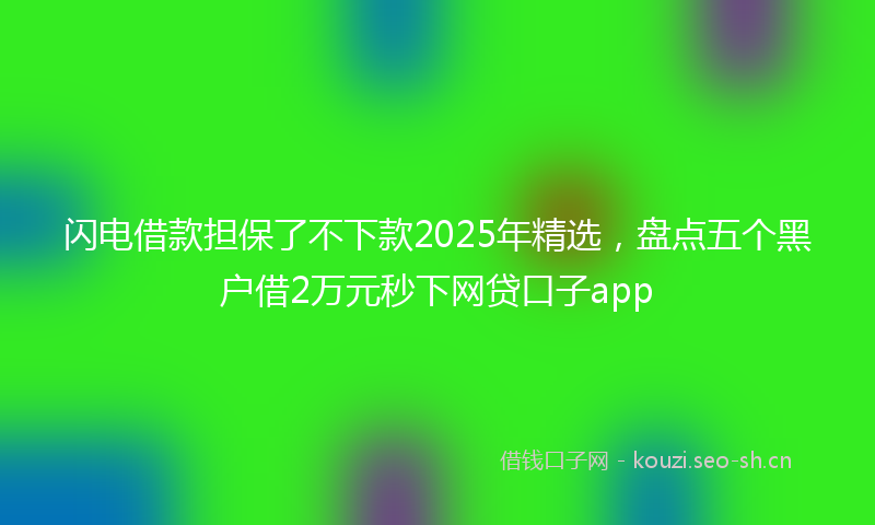 闪电借款担保了不下款2025年精选，盘点五个黑户借2万元秒下网贷口子app