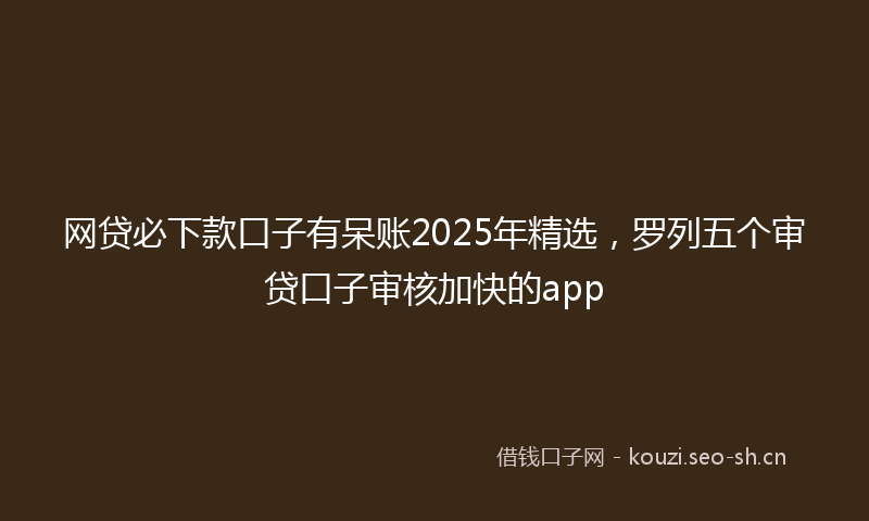 网贷必下款口子有呆账2025年精选，罗列五个审贷口子审核加快的app