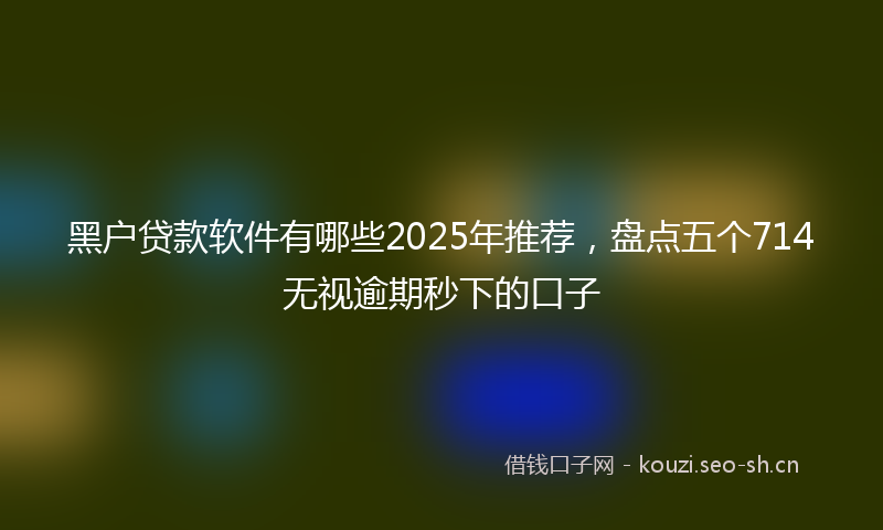黑户贷款软件有哪些2025年推荐，盘点五个714无视逾期秒下的口子
