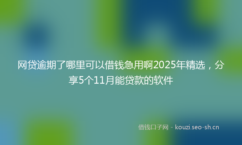 网贷逾期了哪里可以借钱急用啊2025年精选，分享5个11月能贷款的软件