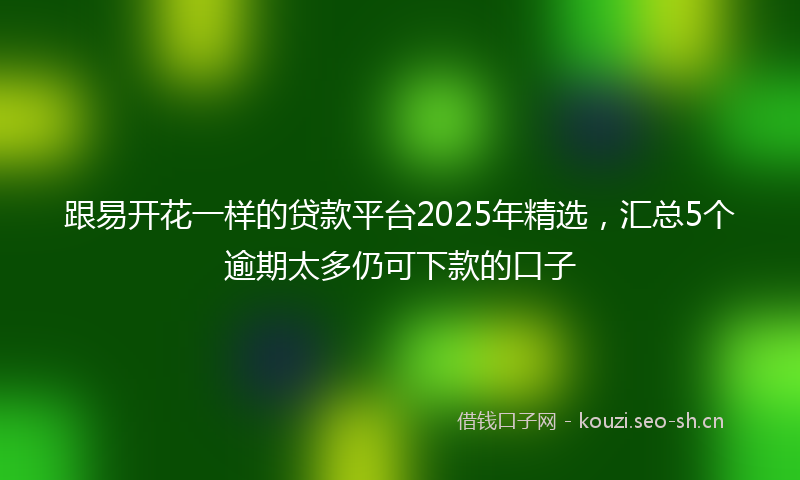 跟易开花一样的贷款平台2025年精选，汇总5个逾期太多仍可下款的口子