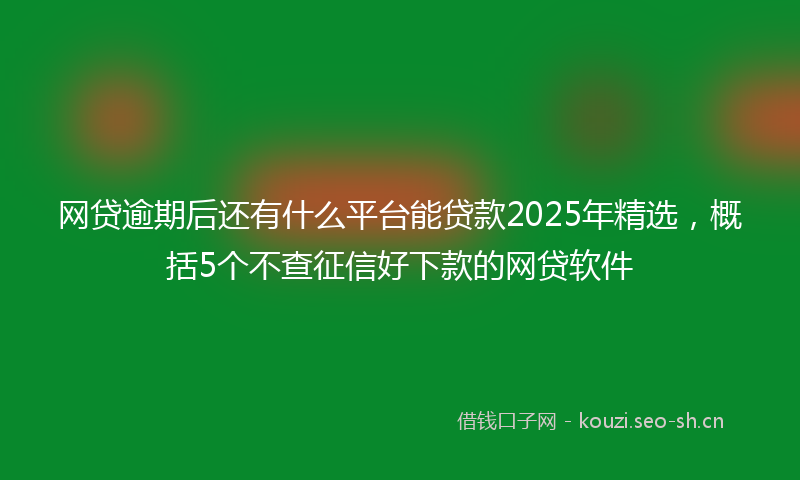 网贷逾期后还有什么平台能贷款2025年精选，概括5个不查征信好下款的网贷软件