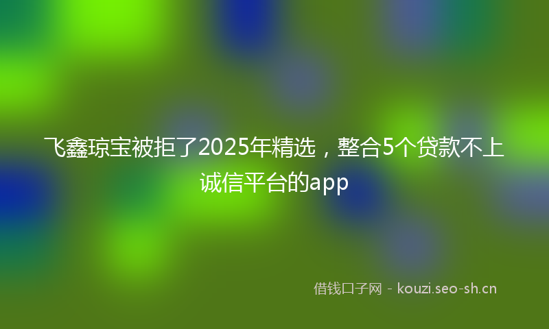 飞鑫琼宝被拒了2025年精选，整合5个贷款不上诚信平台的app