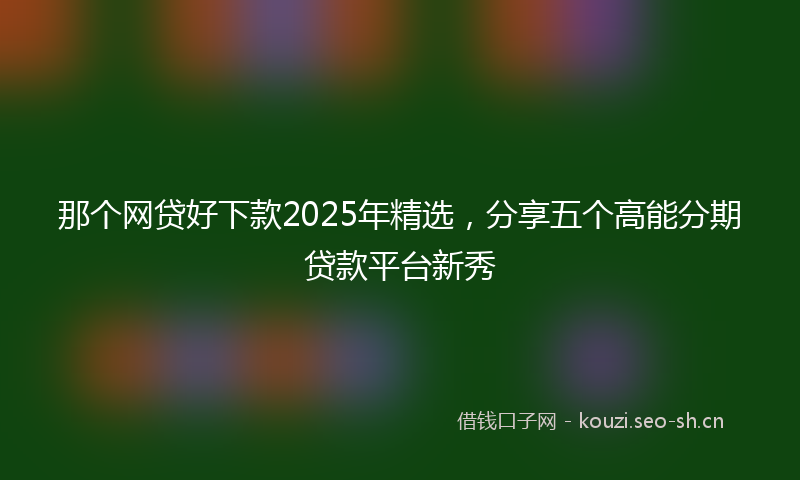 那个网贷好下款2025年精选，分享五个高能分期贷款平台新秀