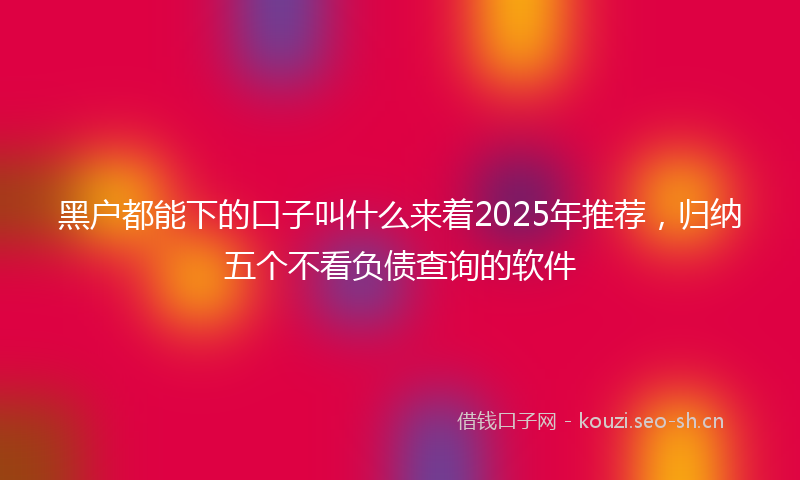 黑户都能下的口子叫什么来着2025年推荐，归纳五个不看负债查询的软件