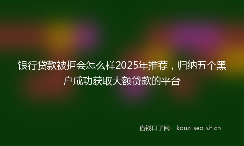 银行贷款被拒会怎么样2025年推荐，归纳五个黑户成功获取大额贷款的平台