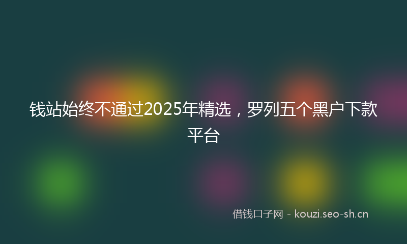 钱站始终不通过2025年精选，罗列五个黑户下款平台