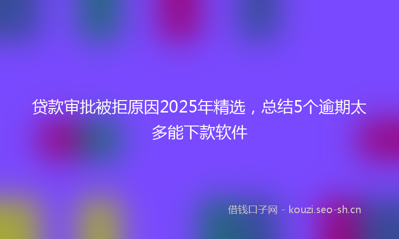 贷款审批被拒原因2025年精选，总结5个逾期太多能下款软件