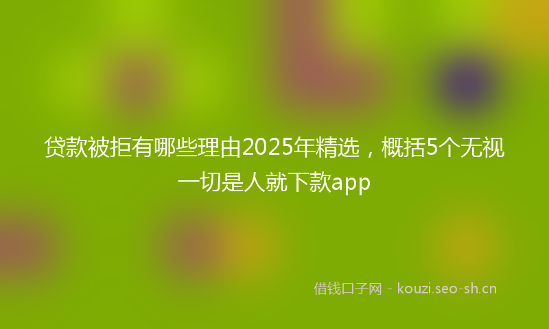 贷款被拒有哪些理由2025年精选，概括5个无视一切是人就下款app