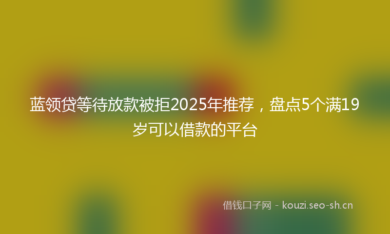 蓝领贷等待放款被拒2025年推荐，盘点5个满19岁可以借款的平台