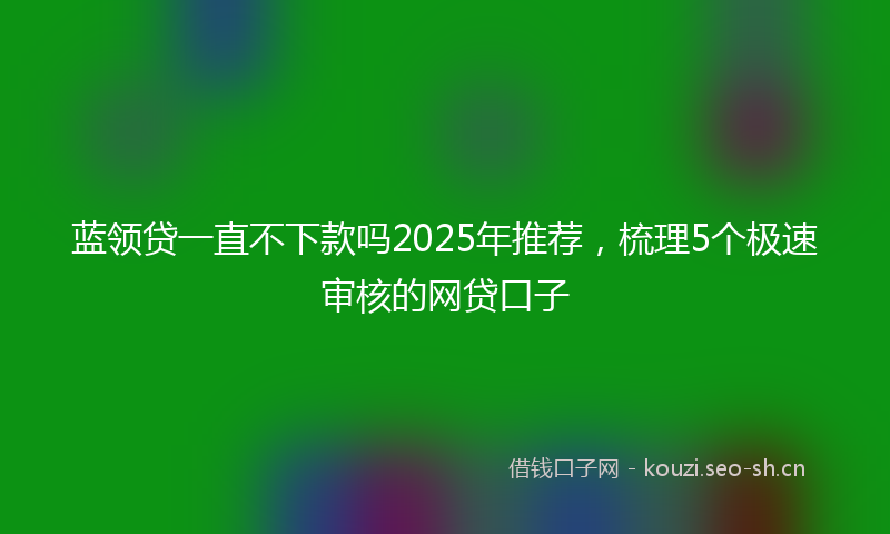 蓝领贷一直不下款吗2025年推荐，梳理5个极速审核的网贷口子