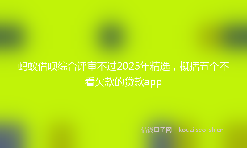 蚂蚁借呗综合评审不过2025年精选，概括五个不看欠款的贷款app