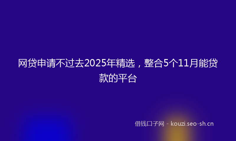 网贷申请不过去2025年精选，整合5个11月能贷款的平台