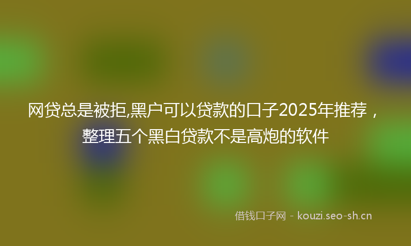 网贷总是被拒,黑户可以贷款的口子2025年推荐，整理五个黑白贷款不是高炮的软件