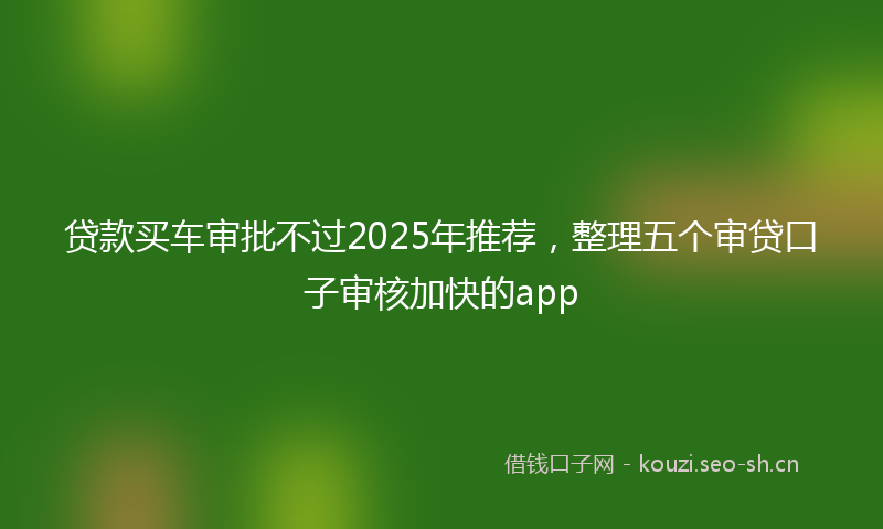 贷款买车审批不过2025年推荐，整理五个审贷口子审核加快的app