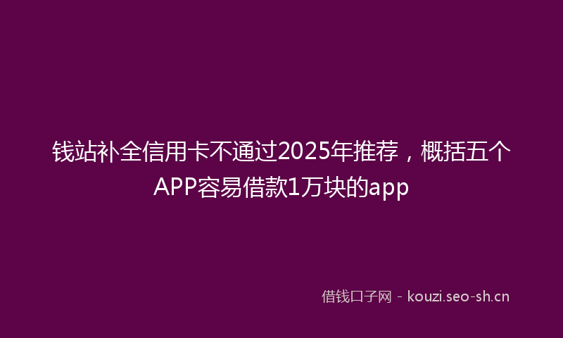钱站补全信用卡不通过2025年推荐，概括五个APP容易借款1万块的app