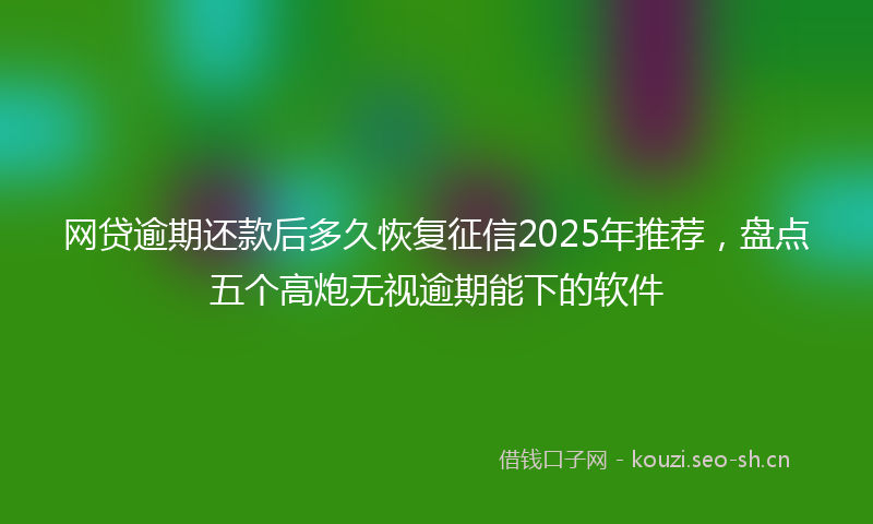 网贷逾期还款后多久恢复征信2025年推荐，盘点五个高炮无视逾期能下的软件