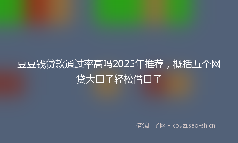 豆豆钱贷款通过率高吗2025年推荐，概括五个网贷大口子轻松借口子